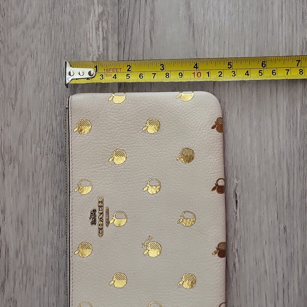 Coach‎ Charlie Pouch Wristlet Pebble Leather Golden Apples - Picture 9 of 9